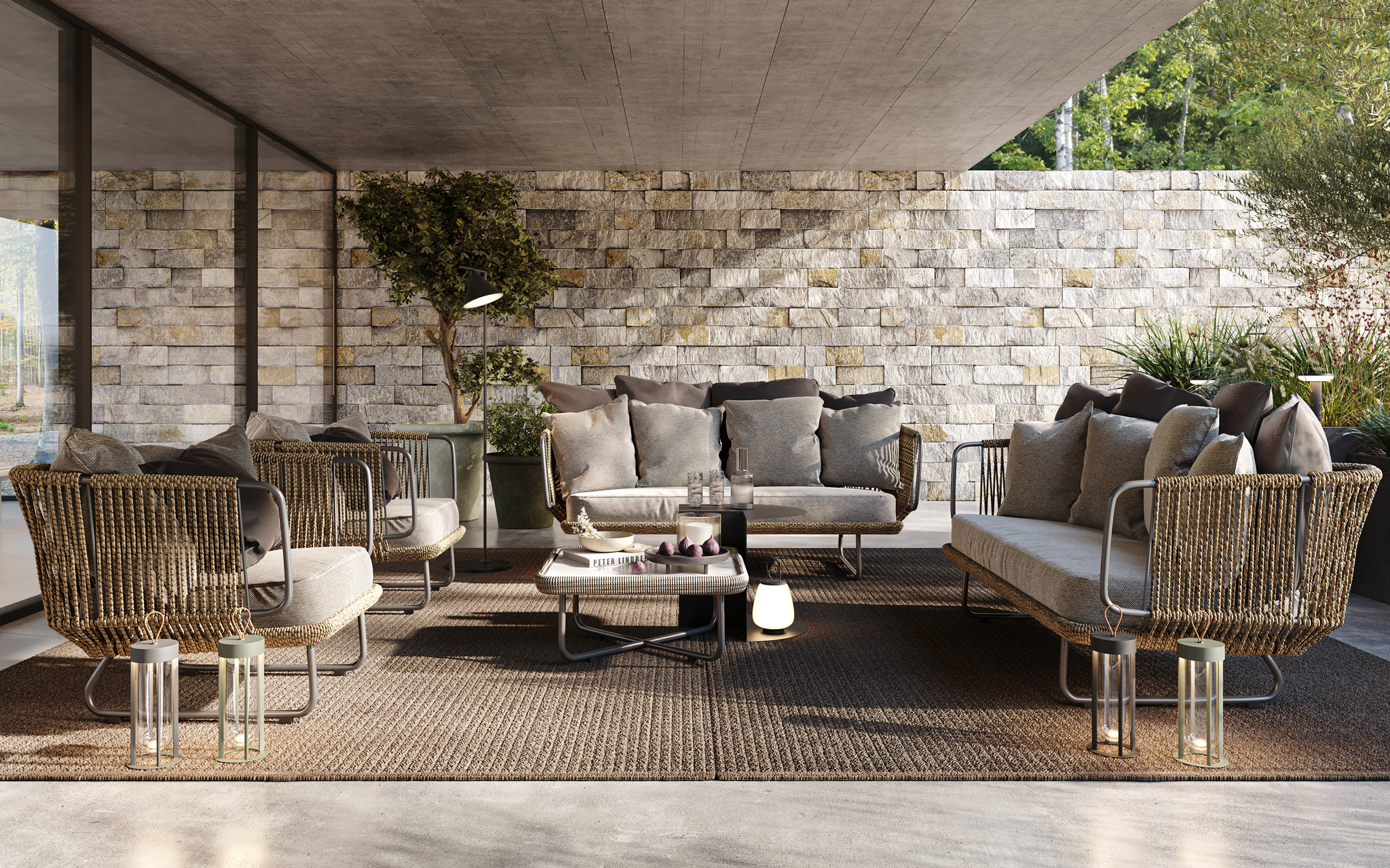 exterior, mobiliário de exterior, outdoor, sofá de exterior, poltrona de exterior, mesas de exterior, candeeiros, candeeiros de exterior, decoração, decoração de exterior, jardim, varanda, terraço, mobiliário de jardim
