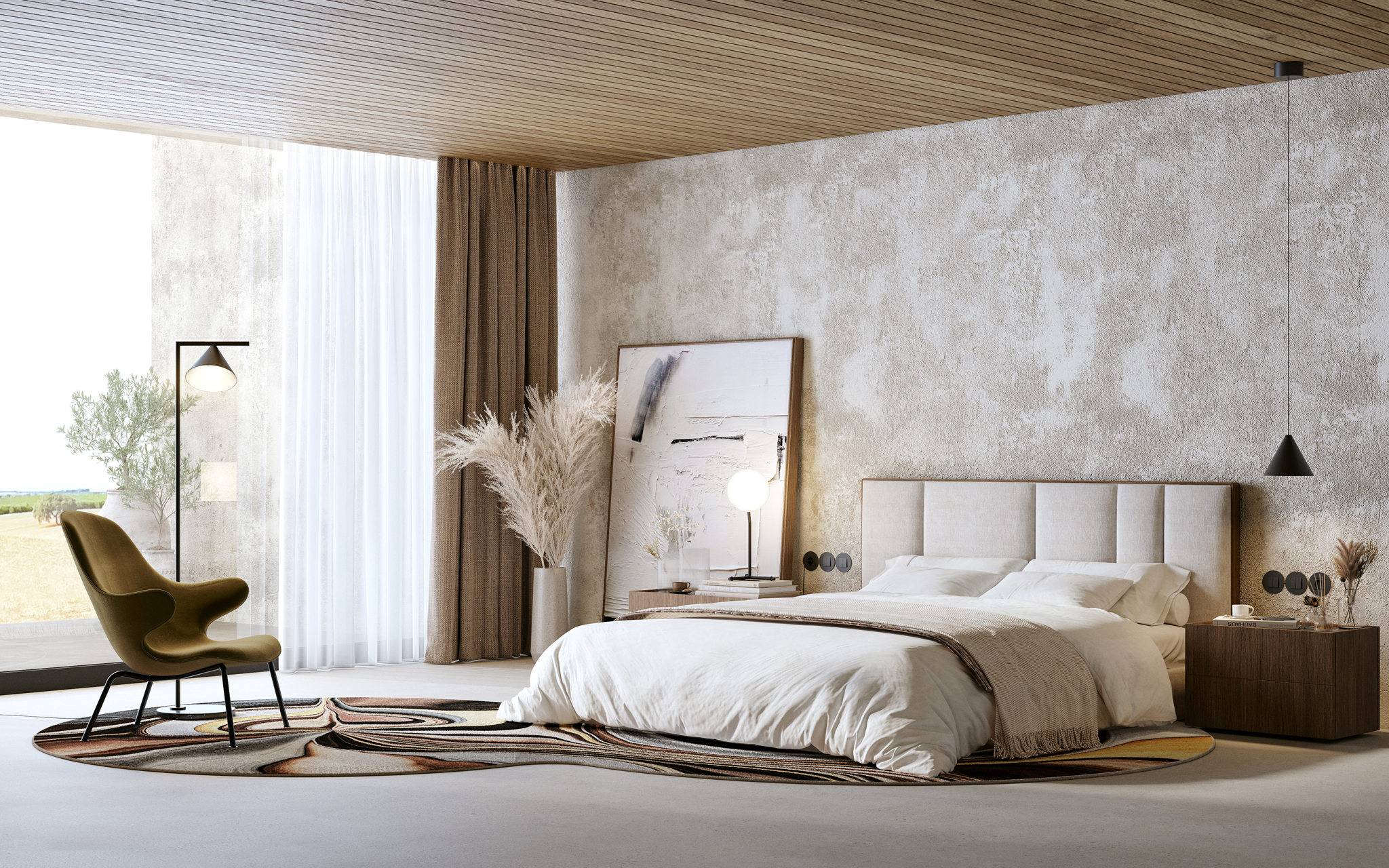minimalismo, quarto, iluminação, decoração,tendências, cores neutras, texturas