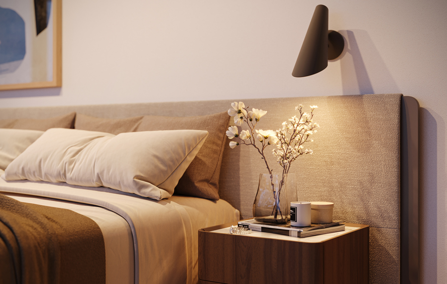 quarto confortável, candeeiros para quarto, quartos escandinavos, têxteis para o quarto, almofadas, mantas, espelhos, tapetes, quadros