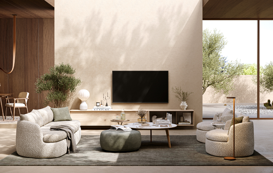 design de interiores 2025, Mocha Mousse, sustentabilidade, materiais naturais, minimalismo confortável, design biofílico, Japandi, decoração, cores neutras, tons terrosos, tendências casa