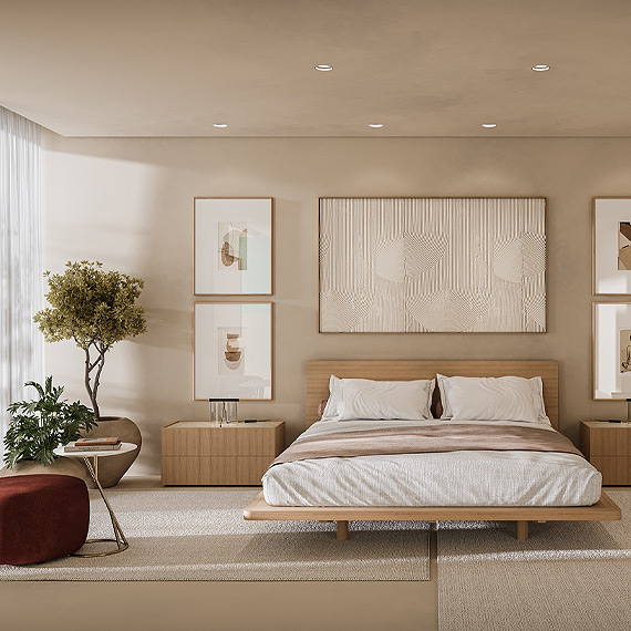 estilo japandi, estilo natural, quarto, decoração, design de interiores, tons naturais, simplicidade, minimalismo